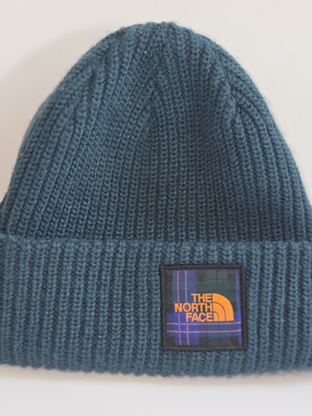 The North Face Teal Salty Dogo Unisex Ribbed Cuffed Beanie with Logo Patch